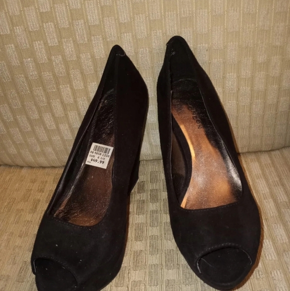 Z London Womens Peep Toe Block Heeled Platform Heels Black Size 6.5 - Picture 8 of 9